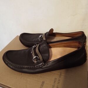 Elegant Brown Leather Slip-On Loafers